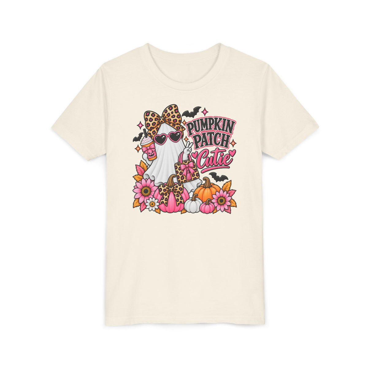 Pumpkin Patch Cutie Youth Halloween T-Shirt – Cute Ghost Tee