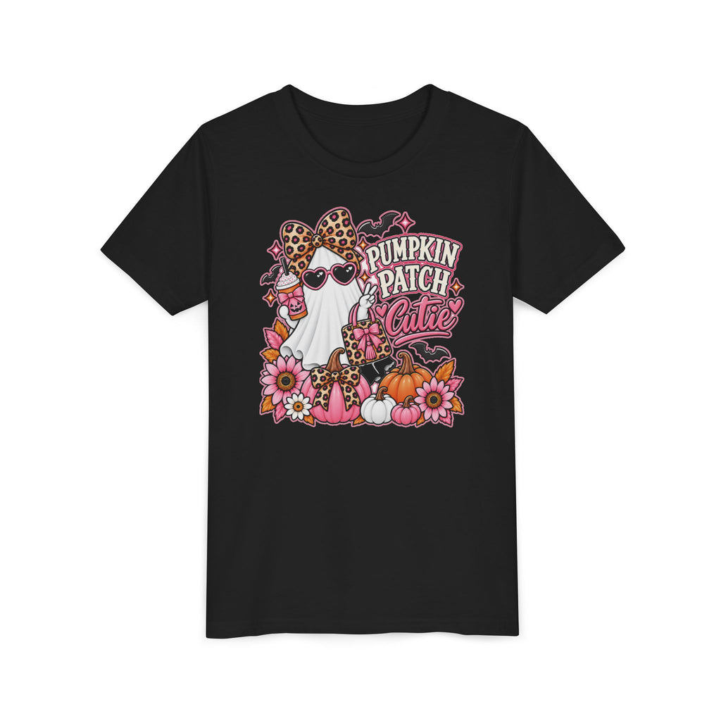 Pumpkin Patch Cutie Youth Halloween T-Shirt – Cute Ghost Tee