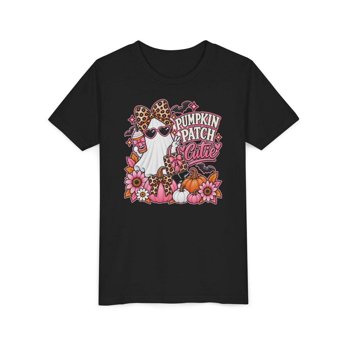 Pumpkin Patch Cutie Youth Halloween T-Shirt – Cute Ghost Tee