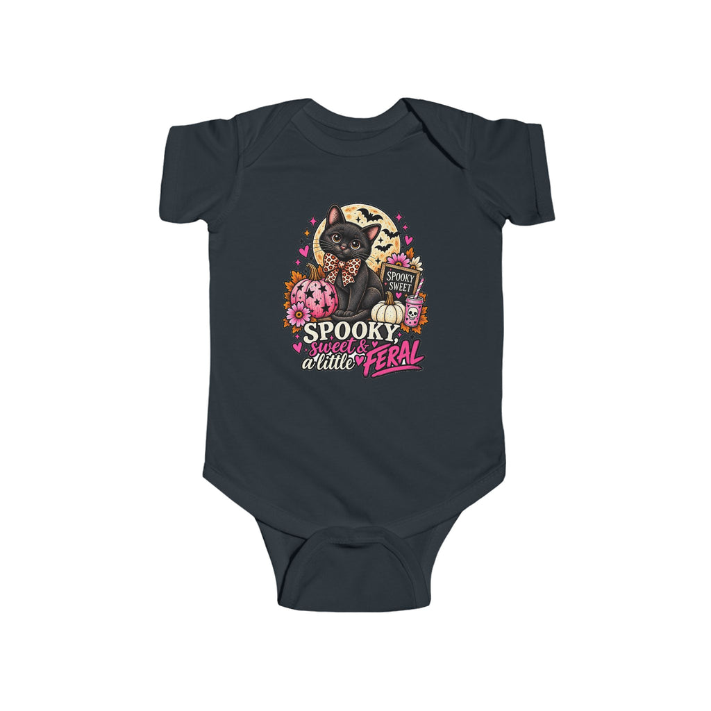Spooky Sweet & a Little Feral Baby Bodysuit – Black Cat Halloween Outfit