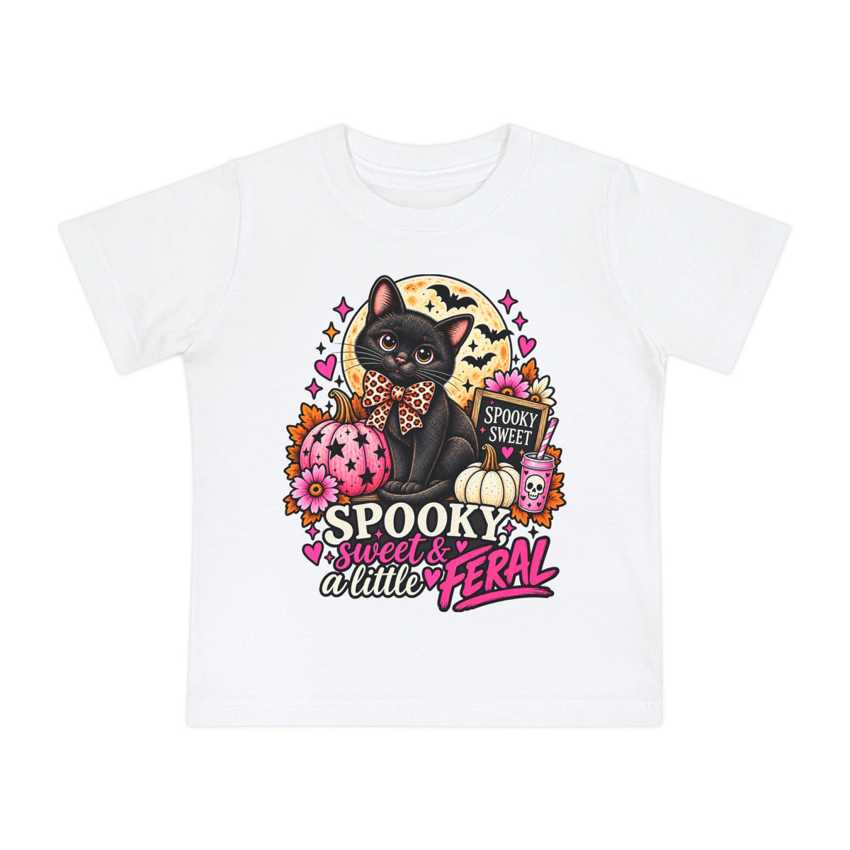 Spooky, Sweet & a Little Feral Baby Halloween T-Shirt