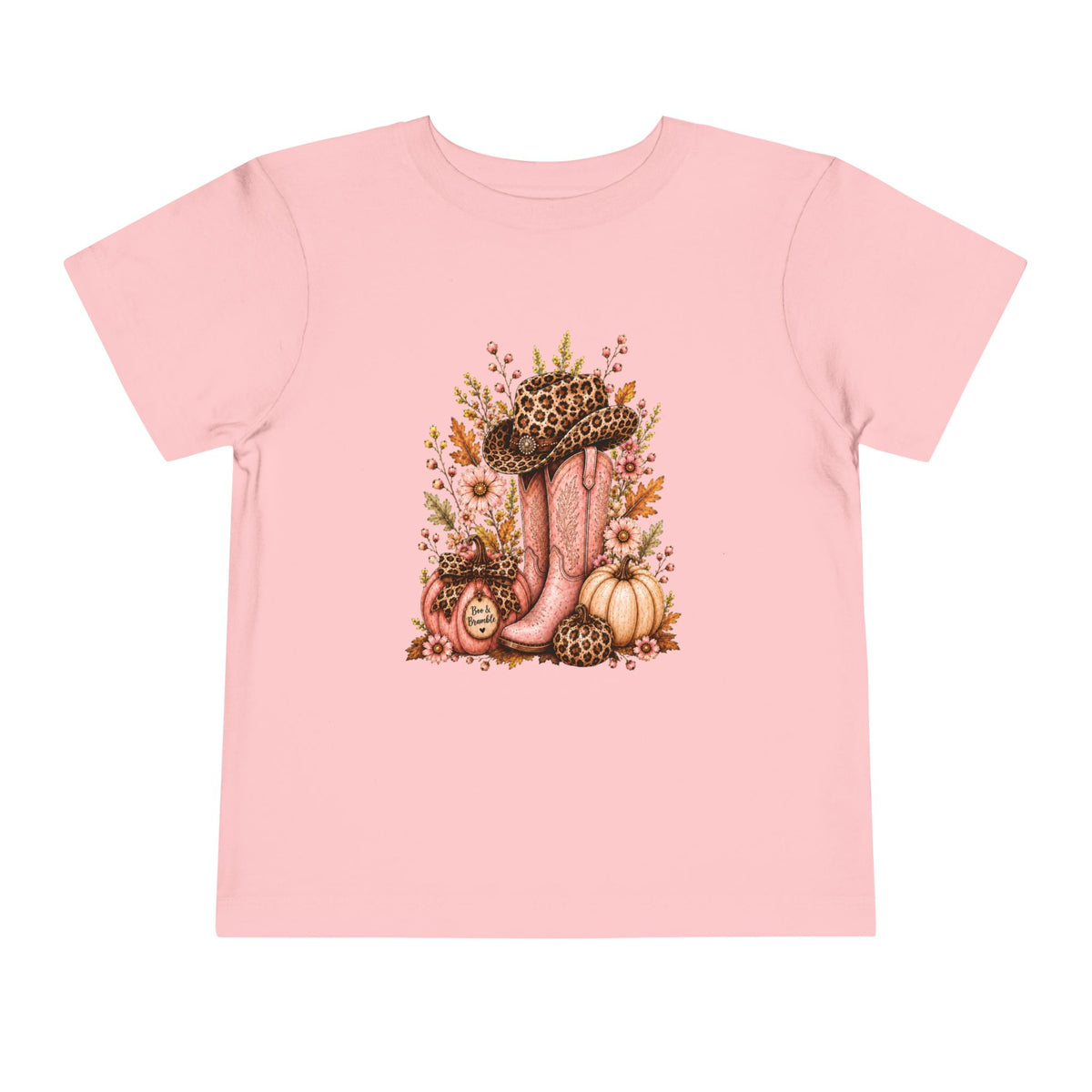 Western Cowgirl Pumpkin Toddler Shirt, Pink Cowboy Boots & Leopard Print Fall Tee