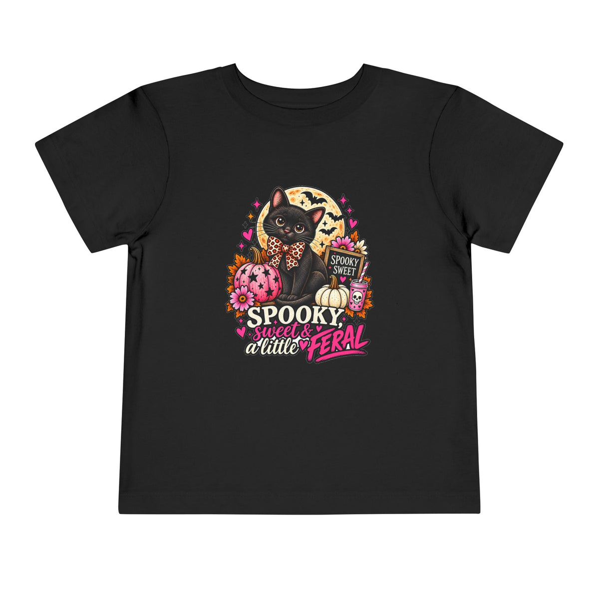 Spooky, Sweet & a Little Feral Toddler Halloween T-Shirt