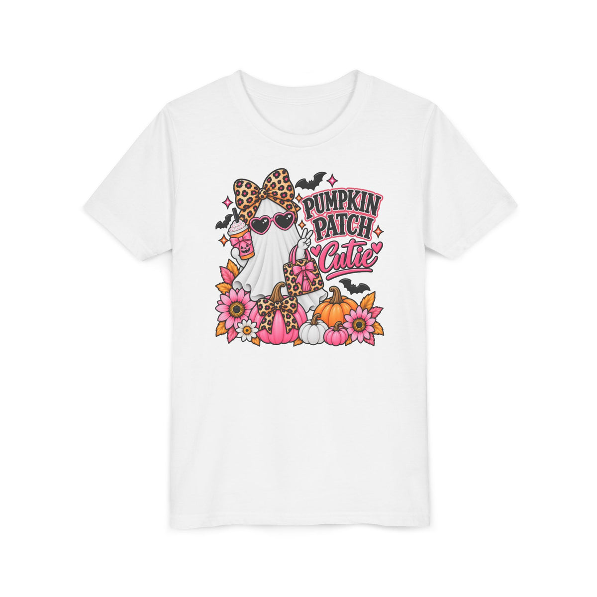 Pumpkin Patch Cutie Youth Halloween T-Shirt – Cute Ghost Tee