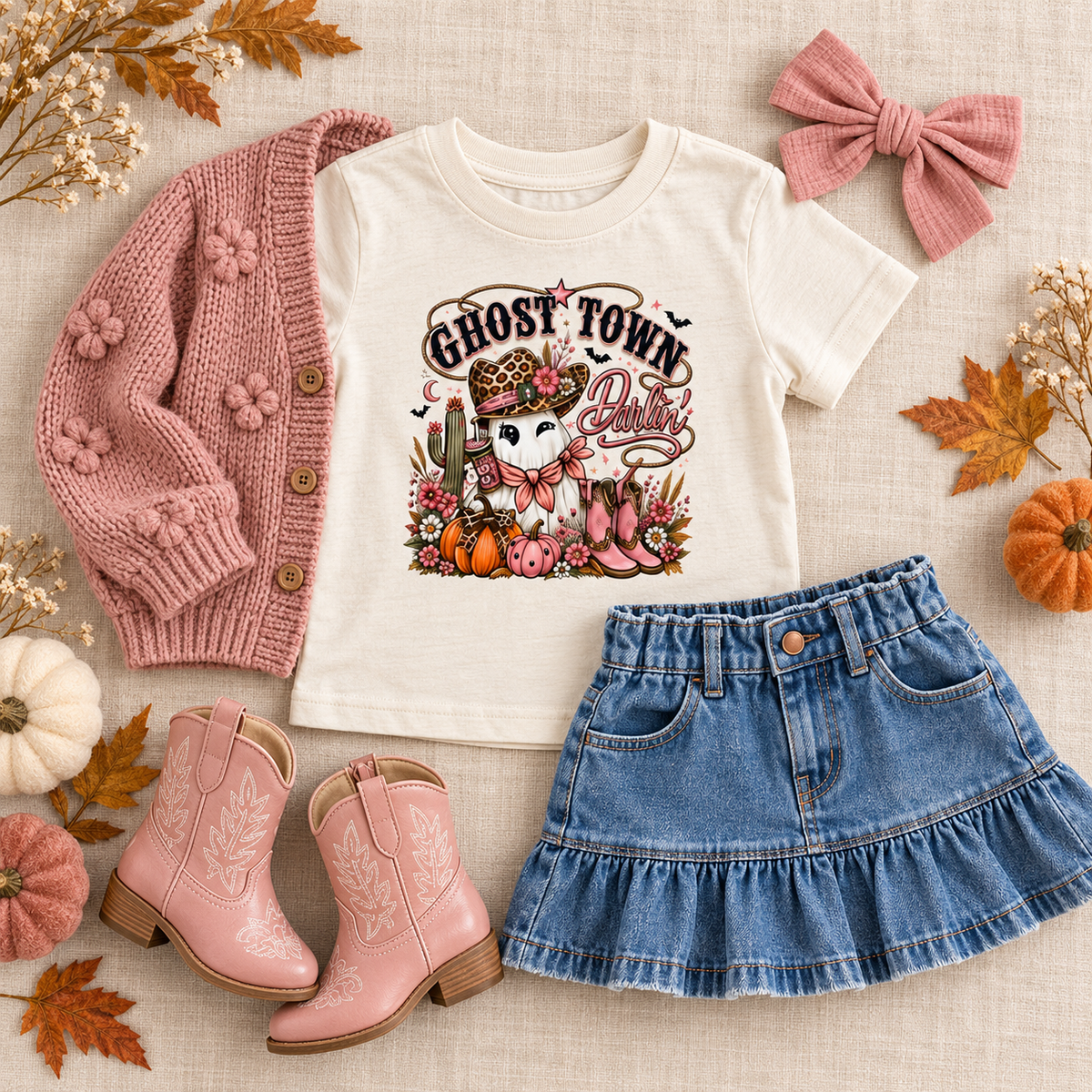 Ghost Town Darlin’ Toddler Western Halloween Tee