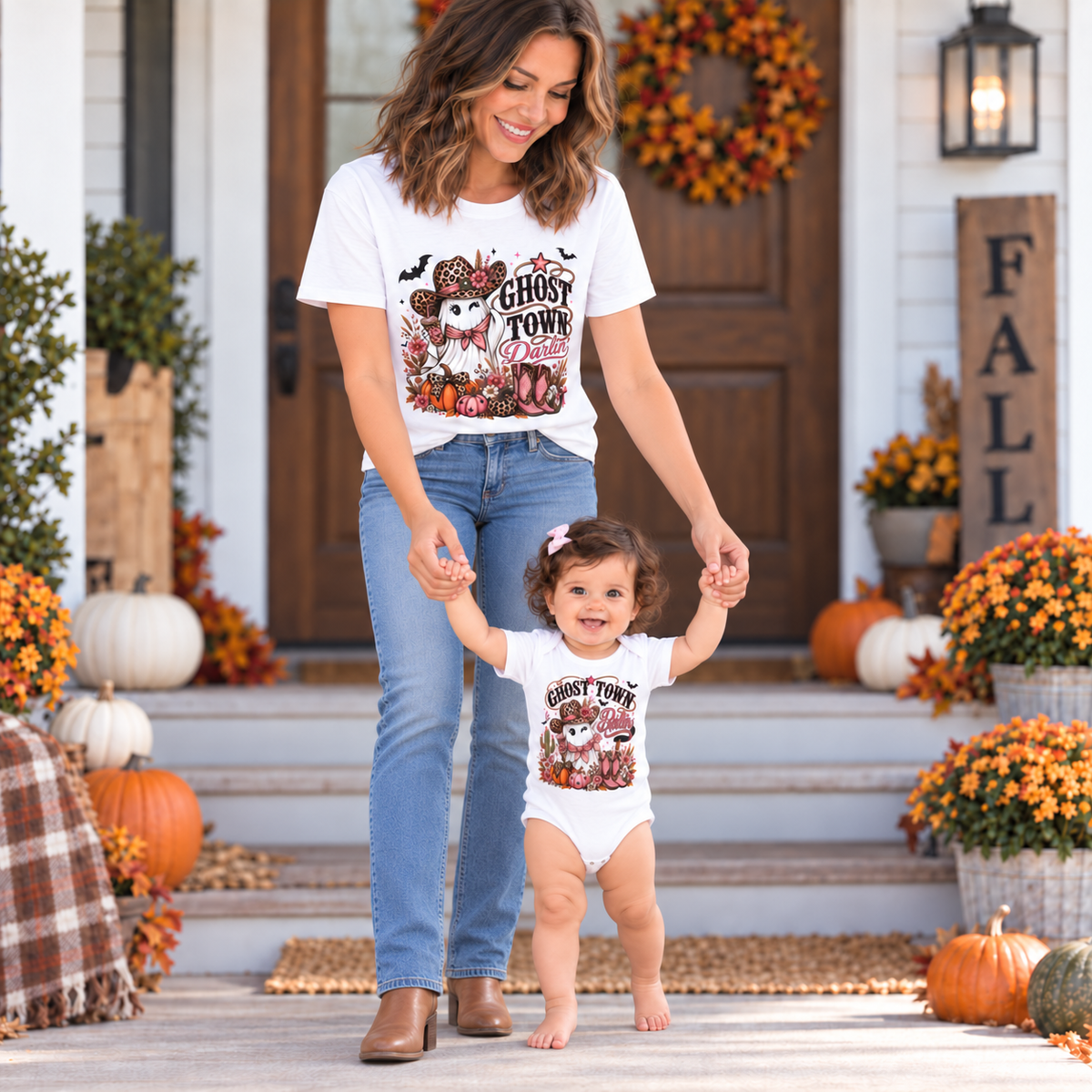 Ghost Town Darlin’ Baby Girl Western Halloween Bodysuit