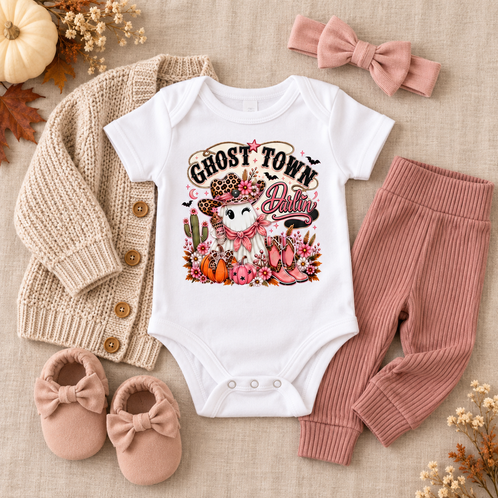 Ghost Town Darlin’ Baby Girl Western Halloween Bodysuit