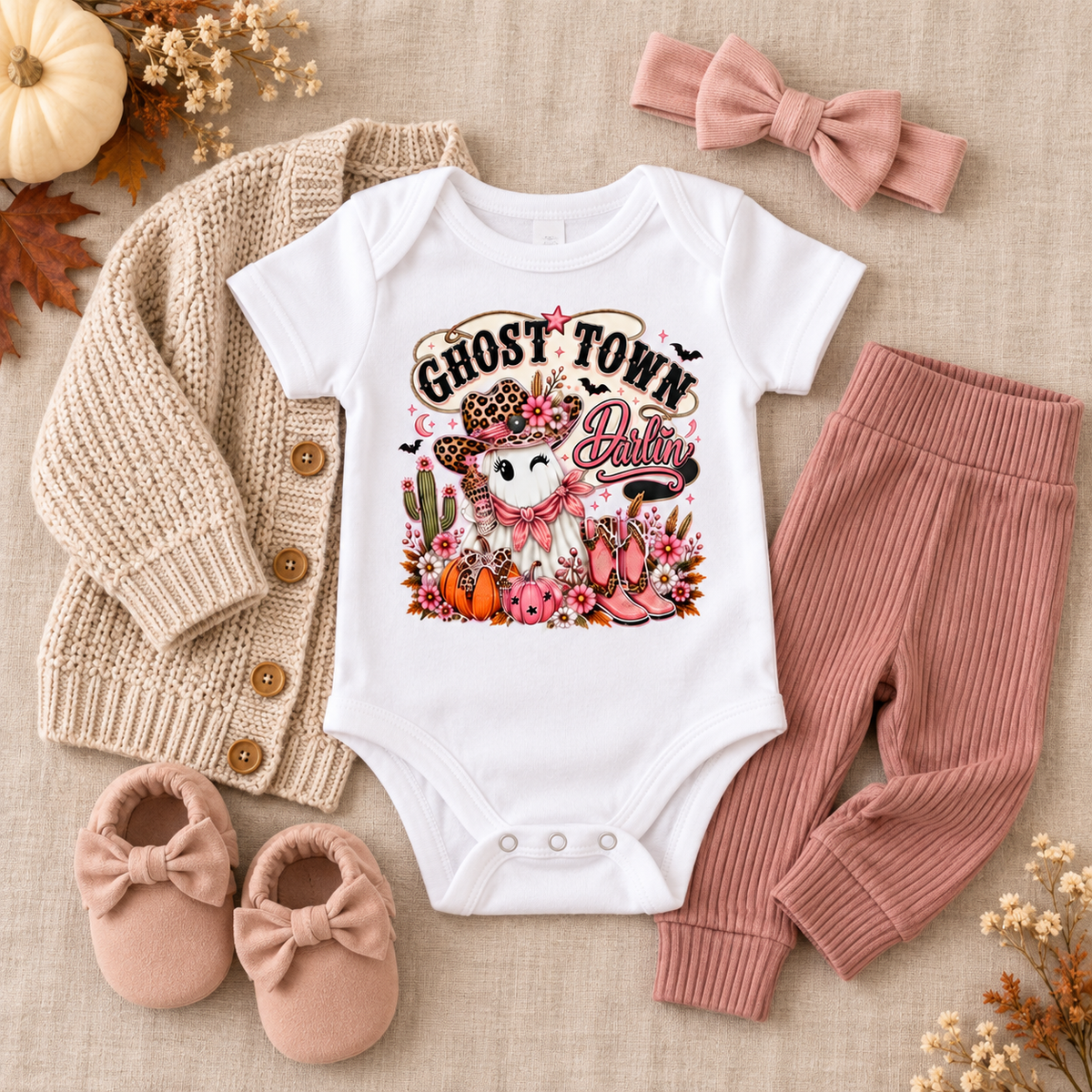Ghost Town Darlin’ Baby Girl Western Halloween Bodysuit