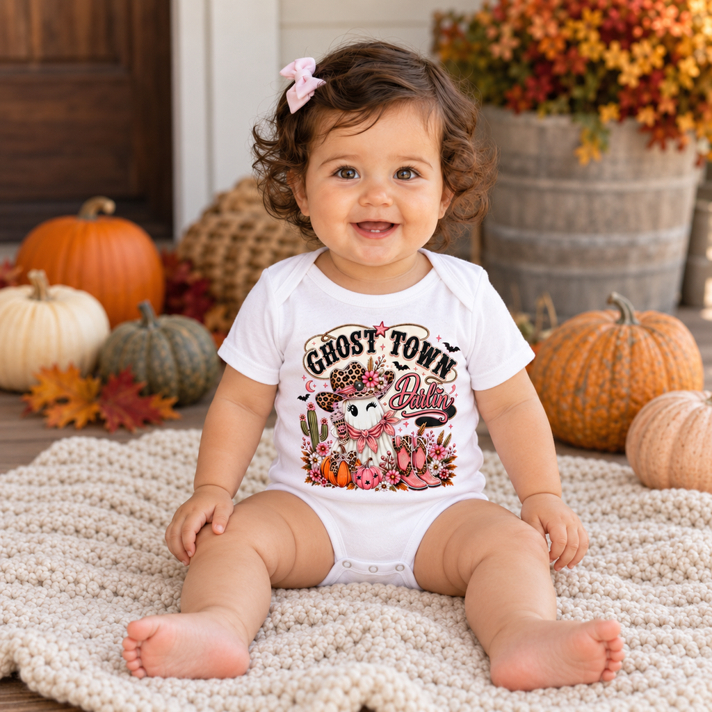 Ghost Town Darlin’ Baby Girl Western Halloween Bodysuit