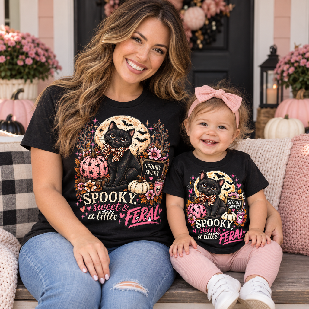 Spooky, Sweet & a Little Feral Baby Halloween T-Shirt