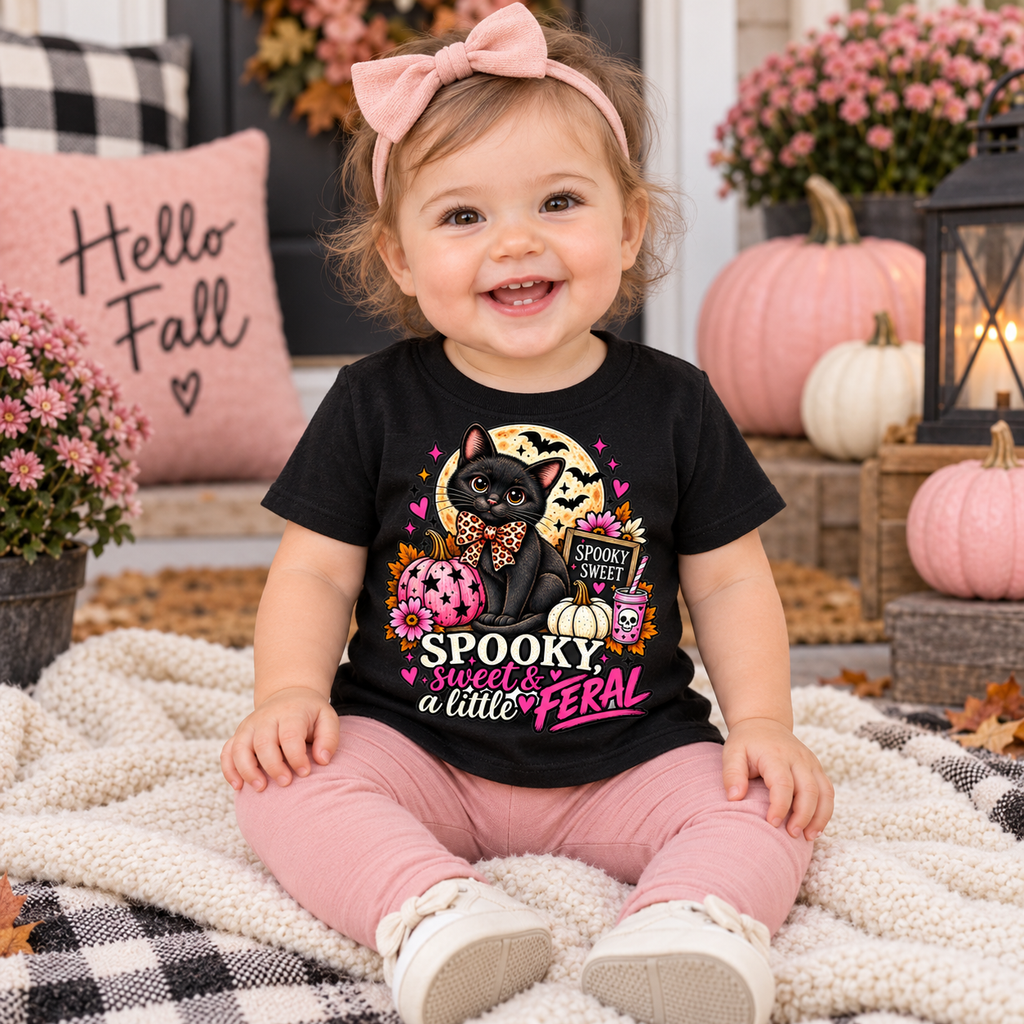 Spooky, Sweet & a Little Feral Baby Halloween T-Shirt