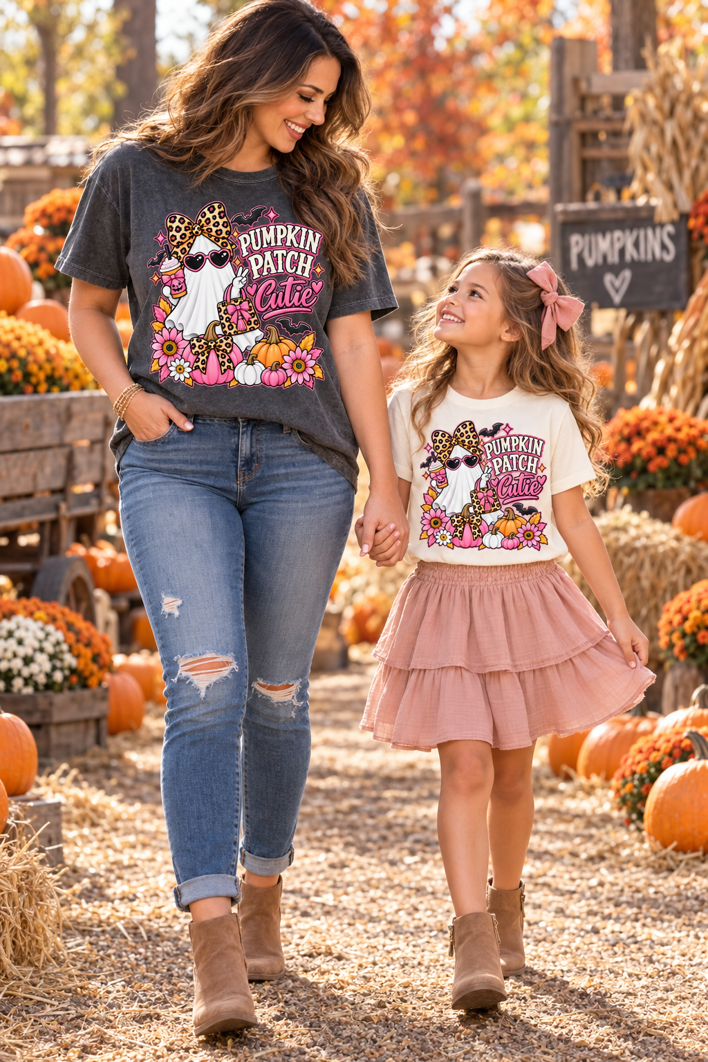 Pumpkin Patch Cutie Youth Halloween T-Shirt – Cute Ghost Tee