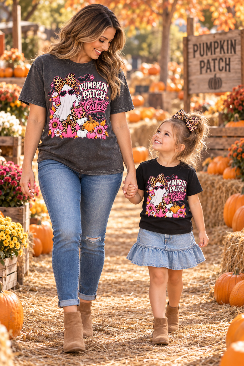 Pumpkin Patch Cutie Toddler Halloween Shirt – Cute Ghost Pumpkin Patch T-shirt for Girls