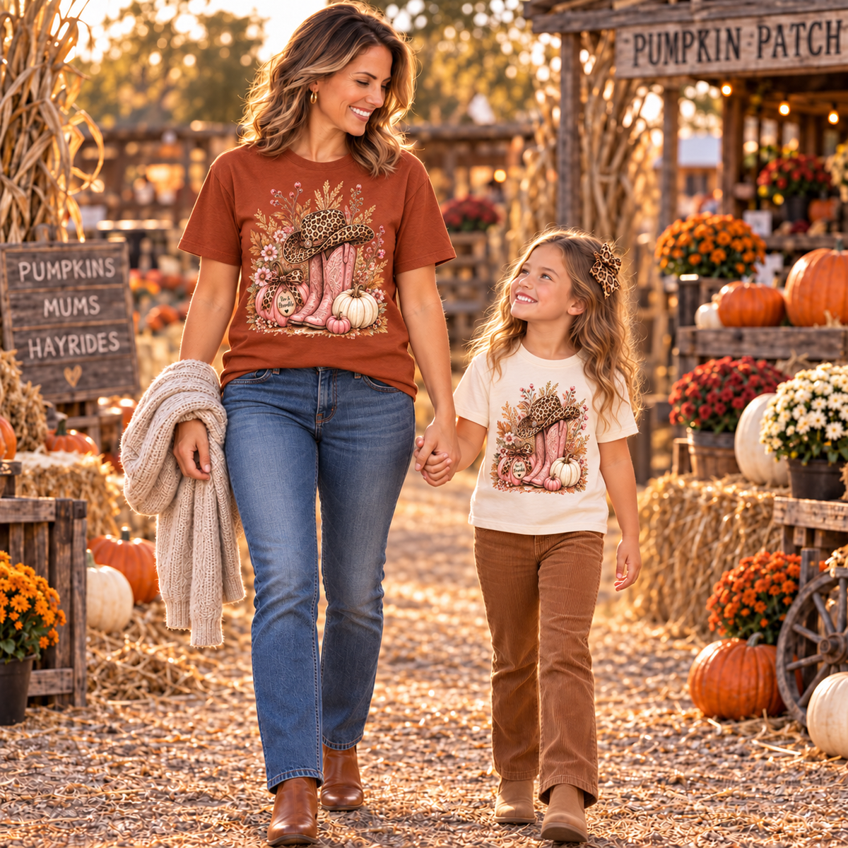 Western Cowgirl Pumpkin Toddler Shirt, Pink Cowboy Boots & Leopard Print Fall Tee
