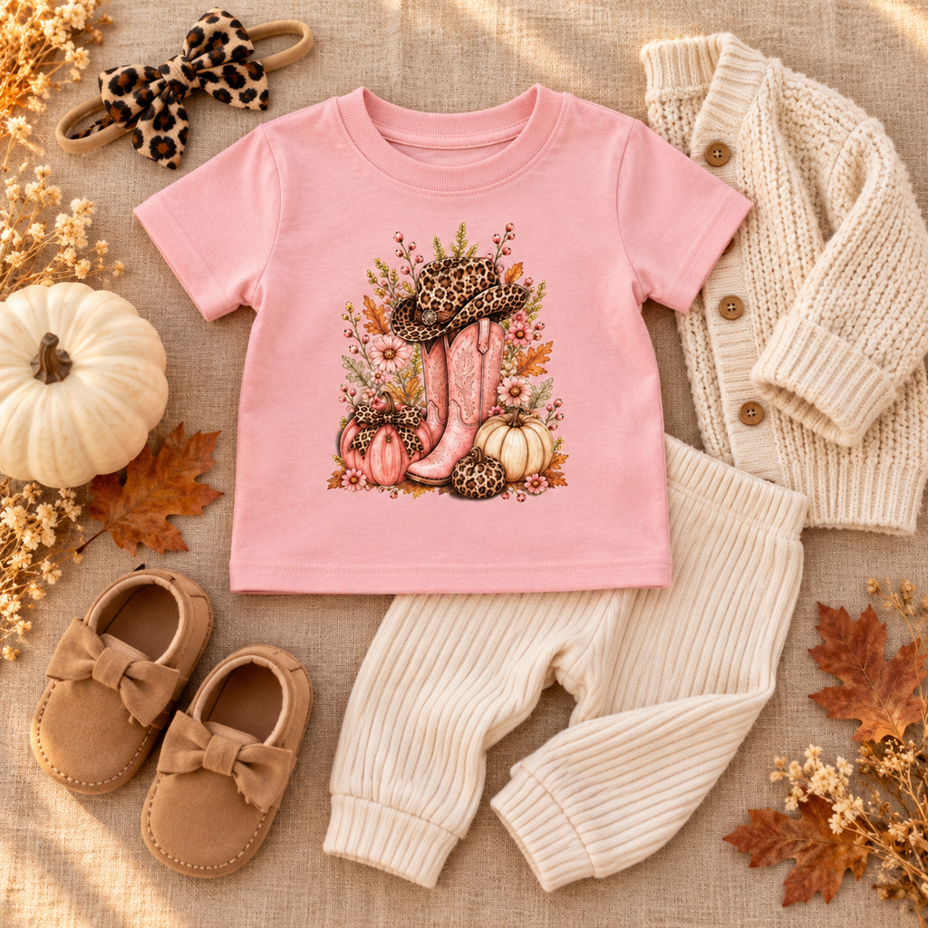 Western Cowgirl Pumpkin Baby Fall Season Tee