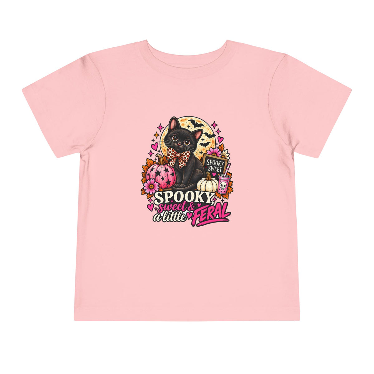 Spooky, Sweet & a Little Feral Toddler Halloween T-Shirt