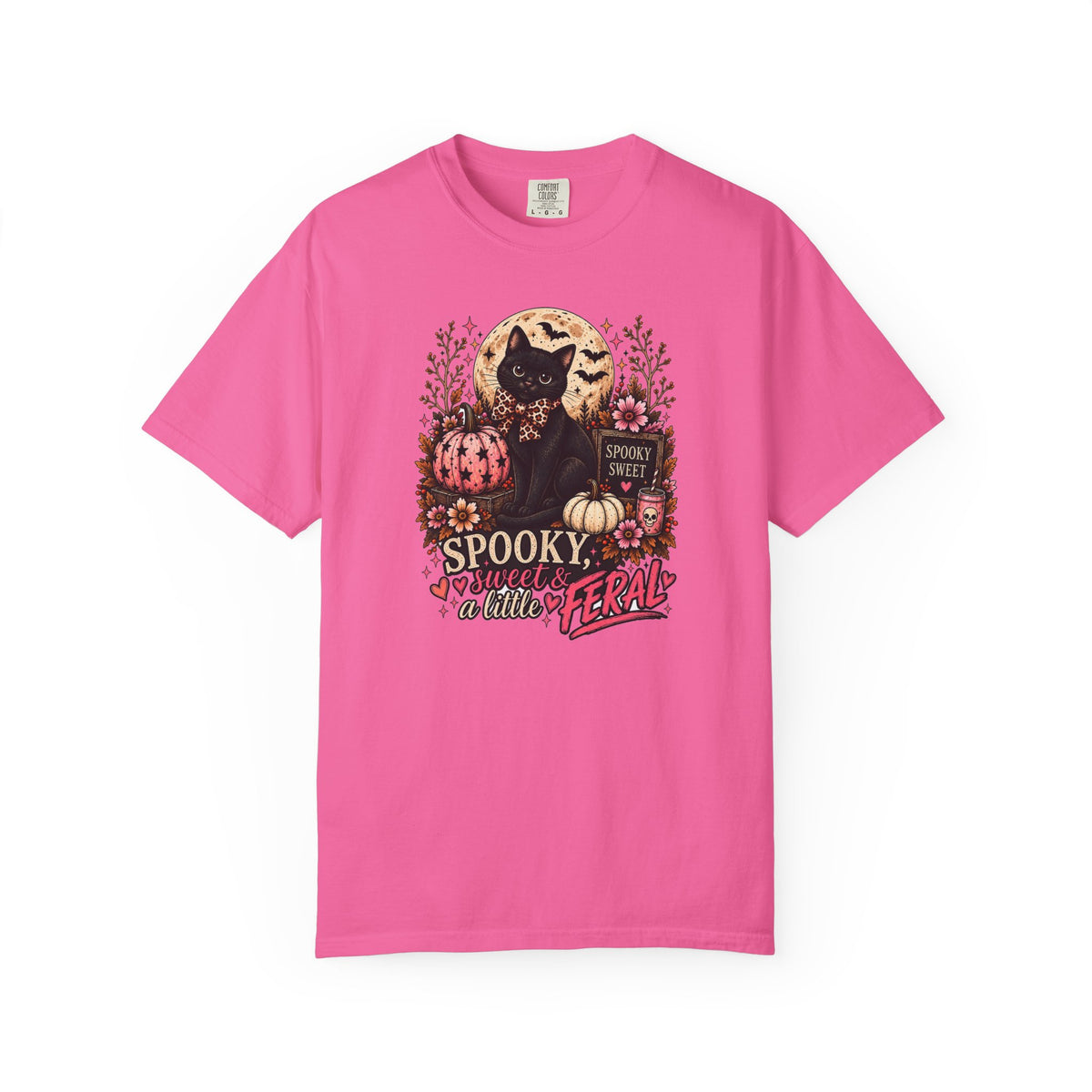 Spooky, Sweet & a Little Feral Adult Halloween T-Shirt