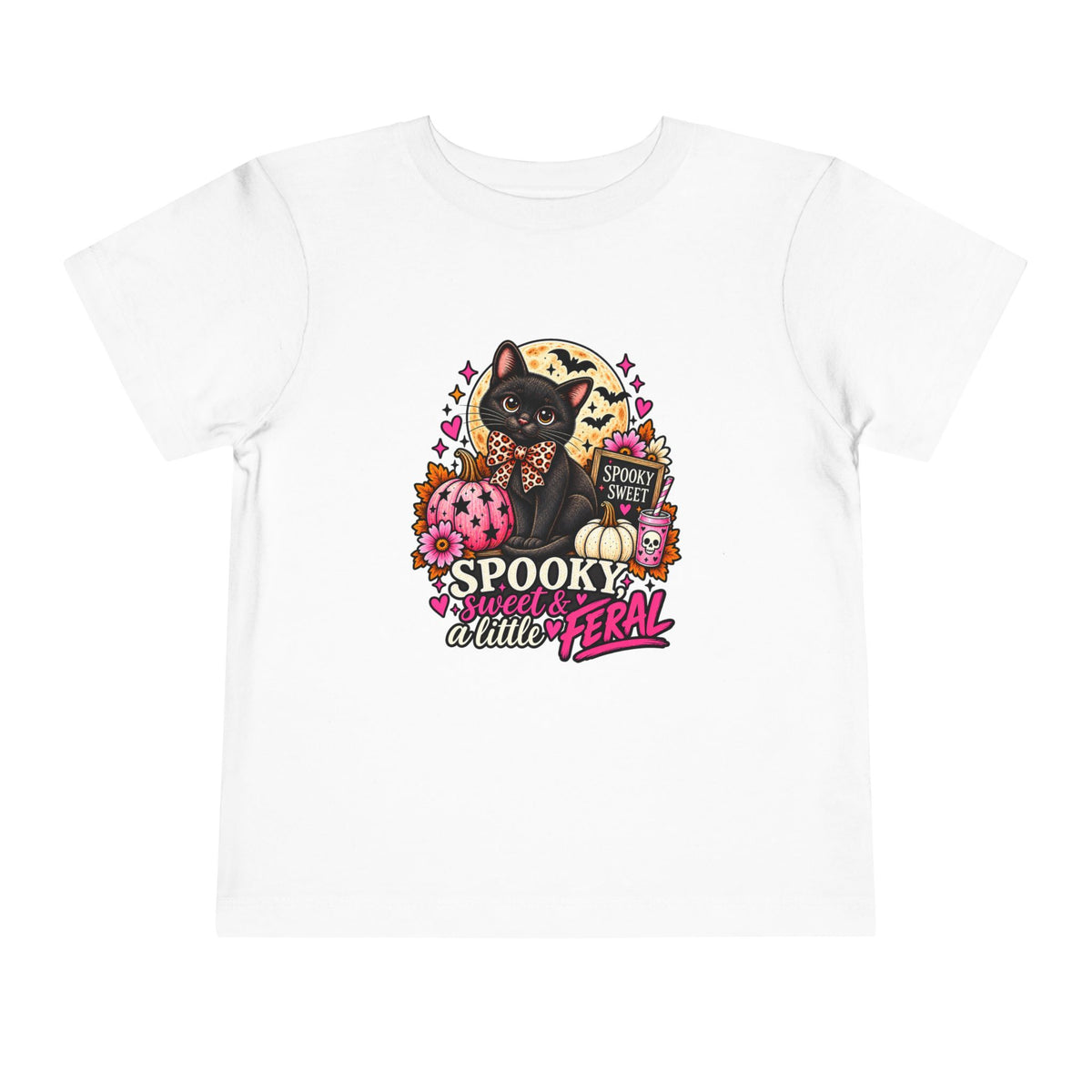 Spooky, Sweet & a Little Feral Toddler Halloween T-Shirt