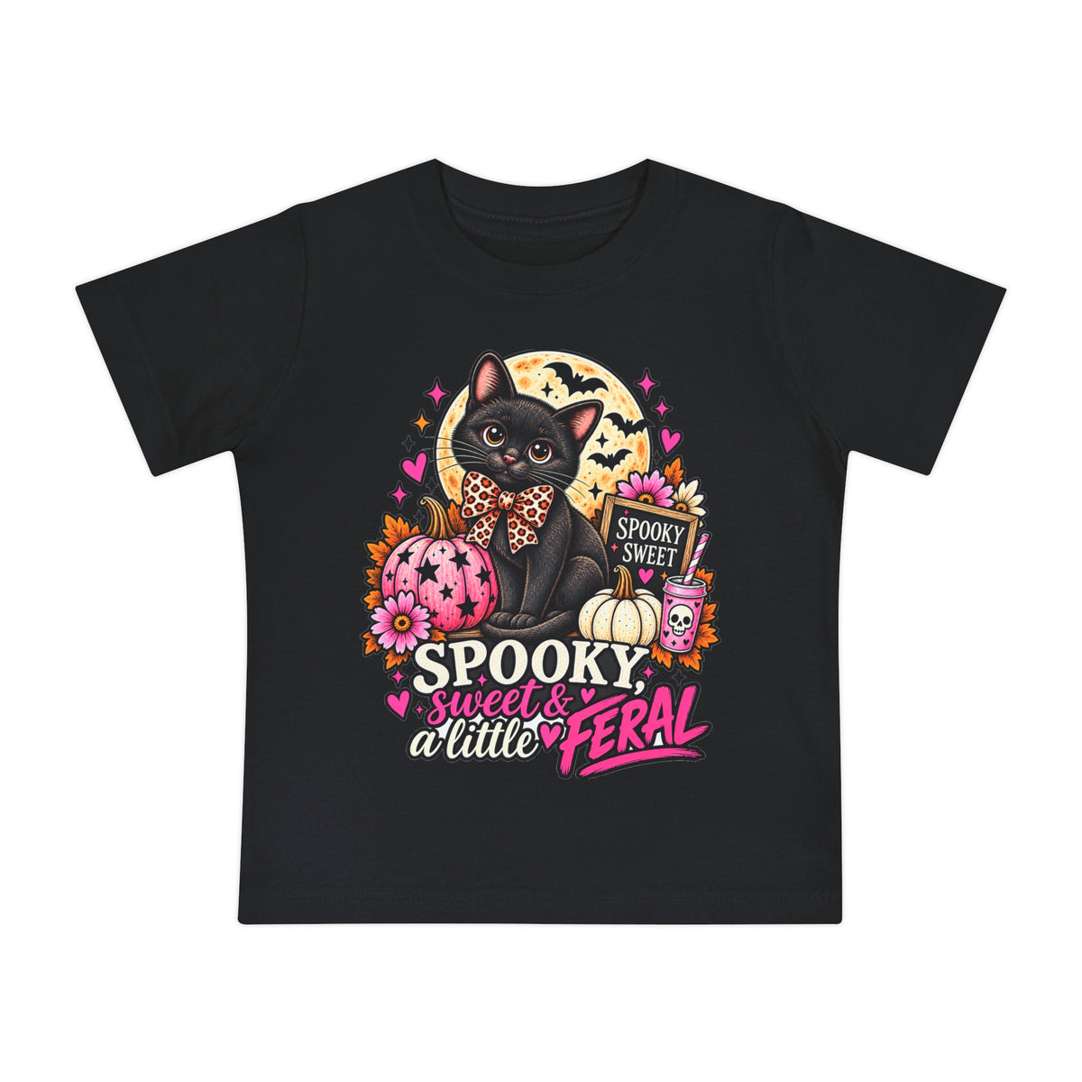 Spooky, Sweet & a Little Feral Baby Halloween T-Shirt